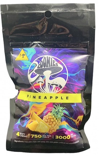 zoomies 3000mg mushroom gummies pineapple