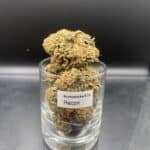 Hand-trimmed Recon OG cannabis flower buds with a clean structure and natural appearance.