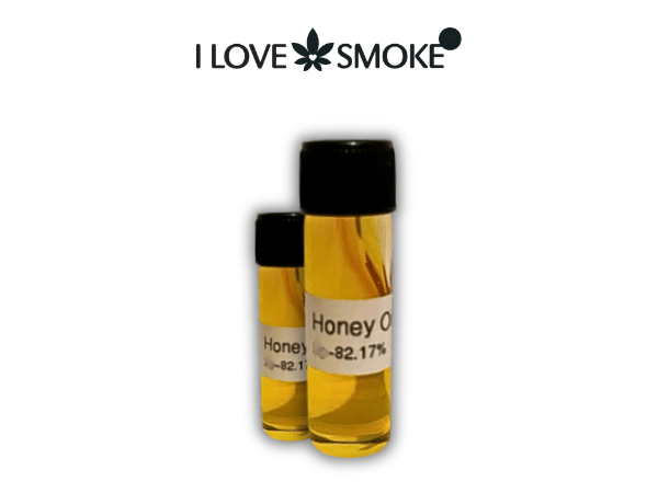 Honey Oil 5g cannabis concentrate with golden colour and thick texture